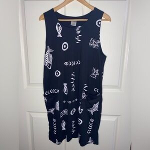Fish Sundress, Nautical Fish Dress,
Swim Coverup, Women’s Size Large